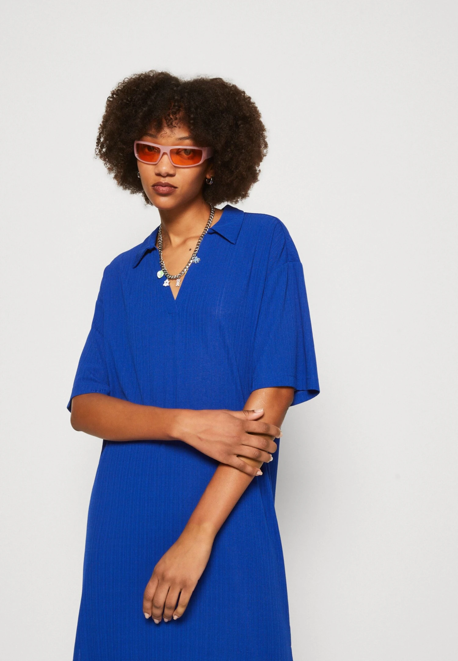 Monki Robe En Jersey - Bright Cobolt Blue 6 Monki Robe En Jersey - Bright Cobolt Blue – Image 4