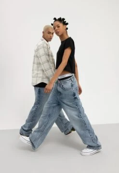 YOURTURN Baggy Jeans Unisex - Jean Boyfriend - Dark Blue Denim -Anna Field 47039cf62e0e4223bb19b517ea683054