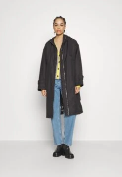 Marc O'Polo Coat Long Padded Fixed Hood Zipper Drawstring Waist - Parka - Black -Anna Field 4b195ff08f3f4b0a8475249b7893b66f