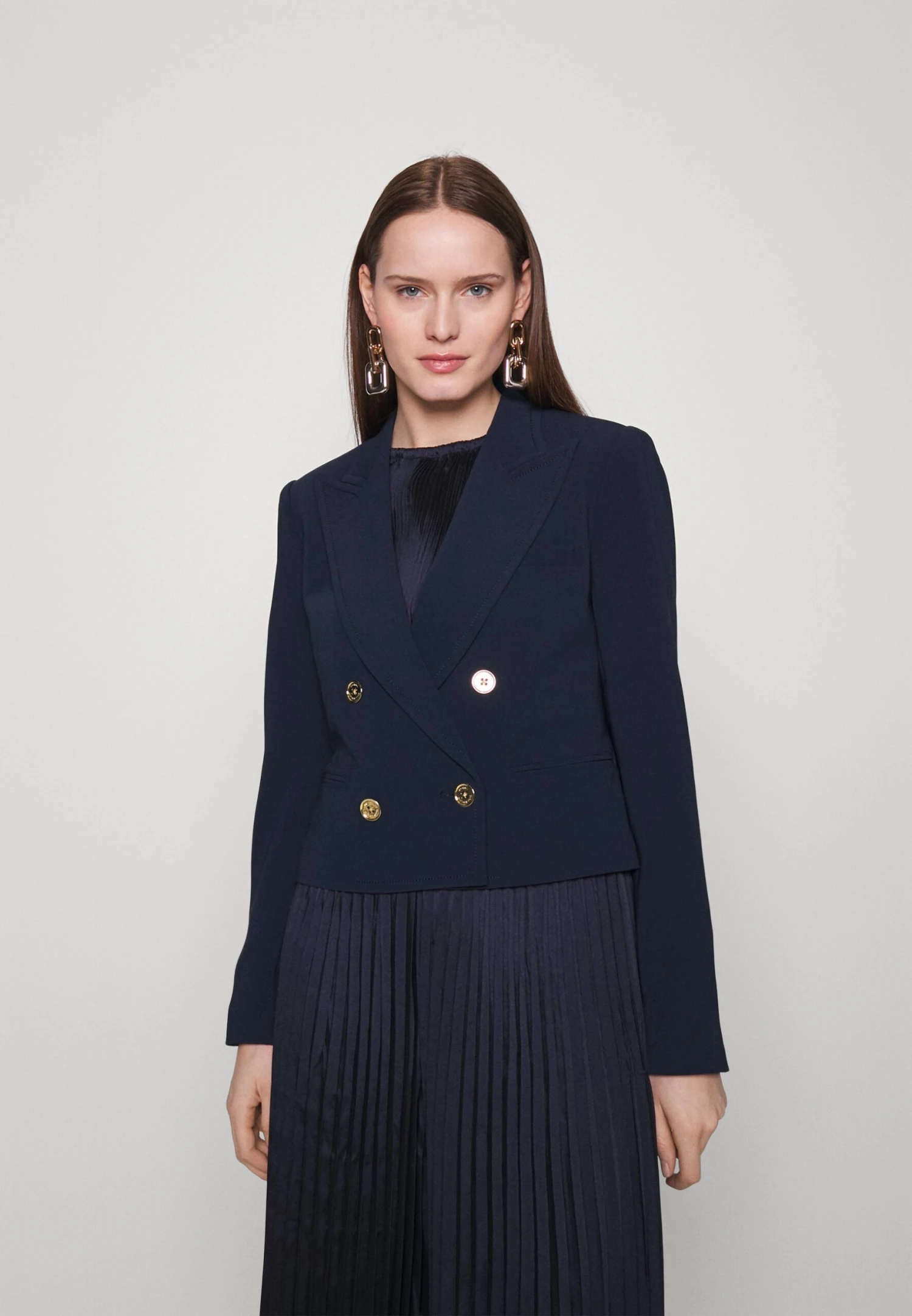 MICHAEL Michael Kors Fitted Db Crop Blazer - Blazer - Midnightblue 3 MICHAEL Michael Kors Fitted Db Crop Blazer - Blazer - Midnightblue