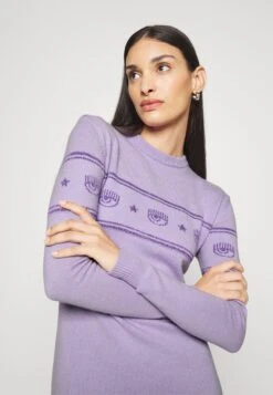 Chiara Ferragni Maxilogo Dress - Robe Pull - Purple -Anna Field eed8b36506e746eb87e3933bb4cc972d
