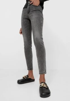 Stradivarius Mit Hohem Bund - Jean Slim - Dark Grey